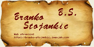 Branko Stojankić vizit kartica